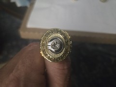 Vintage 1962 Men’s Signet Ring Gold-Tone Engraved Two-Tone Gold Silver