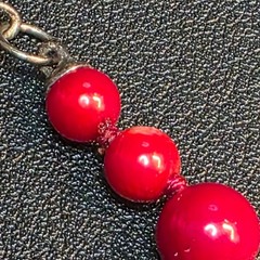 Graduated Natural Dyed Coral w Sterling Beaded Necklace