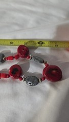 Vintage Sterling Silver, Chunky Red Coral Necklace – 26″ (595)