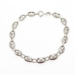 925 Sterling Silver Vintage Italy Anchor Mariner Link Bracelet 7.25″