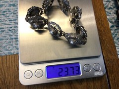 Vintage 1960’s Detail Spun Silver Filigree Flower Bracelet 100% (THKH)