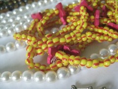 23 Vintage Pearl Chain Glass Silver Gold Rhinestone Necklace Cameo Beaded Lot