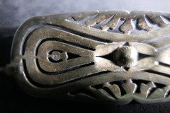 Vtg 935 Silver Marcasite & Pearl Brooch Oblong Infinity MCM Higher Grade Silver