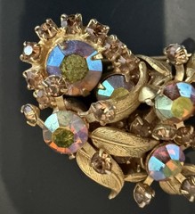 Vintage Juliana D & E Venus Flames Topaz Goldtone Brooch Book Piece