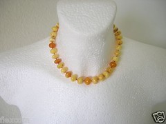 Amber Necklace Lentil Butterscotch Egg Yolk White Natural Amber 25.5 G/39 Cm
