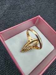 14K Gold 19/20th Century Navette Vertical Marquise Ring