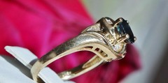 14k yellow gold 1.15ct natural diamond sz 7.5 ring sapphire vintage heated 5.3gr