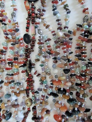 LOT 9 Wearable CHUNKY Semi-Precious Stones bead abalone seed necklace 2.61 lbs