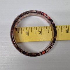 Vtg Chunky Acrylic Lucite Animal Print Glitter Bracelet Asymmetrical Statement