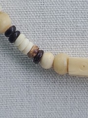 Wooden Round Heishi Beaded Surfer Necklace Choker Tribal Boho Ethnic Cream