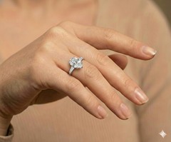 14k White Gold Engagement Ring 4.01ct Lab Grown Diamond Pear Shape IGI Cert