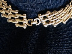Vintage Christian Dior Gold Tone Mesh Link Choker Necklace 134.65g W/COA Signed