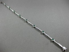 ESTATE 2.30CT DIAMOND & EMERALD 14K WHITE GOLD 3D ETOILE CLASSIC TENNIS BRACELET