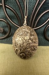 Revlon Vintage Village Scene Locket Perfume Necklace, SS