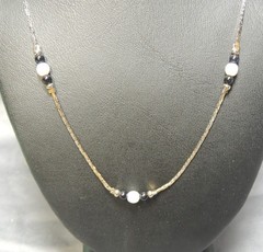 Antique Black and White Gold Pearl Necklace 28 inches