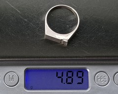 Vintage men’s Signet ring sterling silver 925 Size 11 Weight 4.89 g Black gems.
