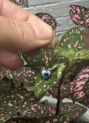 Antique 1900s Victorian Glas Evil Eye Brass Pendant Amulet Good Luck Protection