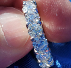 EARTH MINED DIAMOND 5 CARAT Deco Wedding BAND PLATINUM Eternity Anniversary RING