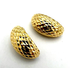 14K TEXTURED GOLD Omega Back Earrings | 9 grams
