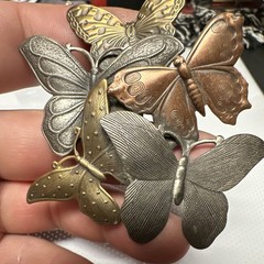 Butterfly Pin Brooch, Tricolor, Silver ,copper ,bronze T And K￼