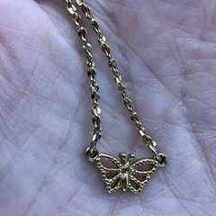 Vtg Avon Butterfly Chain Bracelet Dainty Minimalist Jewelry 6.5″ Signed Coquette