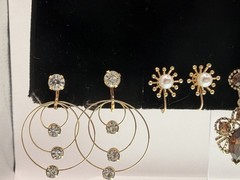 Vintage Clip On & Screw Back Earring Lot 9 Pairs Trifari Lisner Star Signed