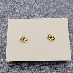 AVON Simulated Amethyst February Birthstone Gold Tone Pierced Earrings with Box