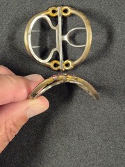 Georgian shoe buckles silver, gilt, steel, and red pastes circa 1760