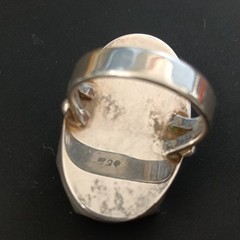 Silver Sculptural Pearl Ring Large Baroque Organic Statement Boho Asymmetrical
