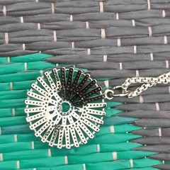25ct 1Pc Pave Diamond Round Pendant- 925 Sterling Silver -31mmx24mm d5