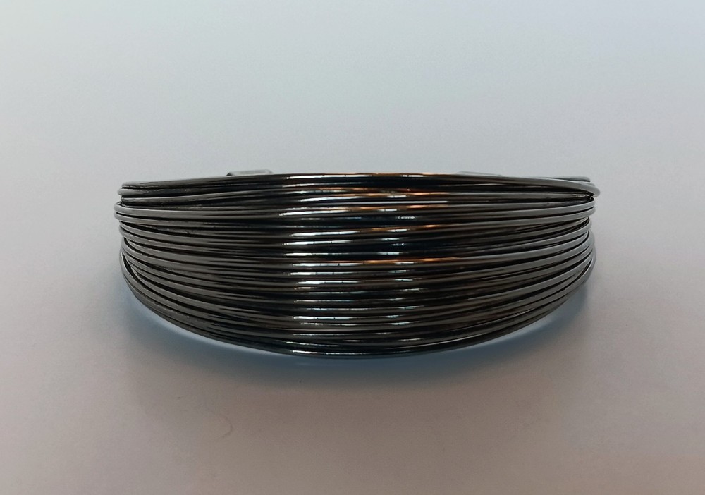 Vintage Silvertone Structured Wire Cuff Bracelet 6.75-7 in + some give