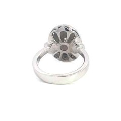 Fabergé Diamond Gold Ring Guilloche Enamel Oval 18k White Germany Ltd Ed.