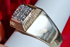14k yellow gold ring 0.60c natural diamond sz 11 vintage handmade 10.15gr N2564D