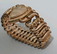 Vintage American Queen Pitman Keeler Heart Expansion Bracelet Sweetheart