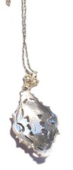 Edwardian Pendant / Necklace, Sterling Silver Filigree, Marcasites, 28 in. Chain