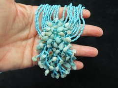 Vintage Contemporary BALI Chunky Multi Strand Teal Necklace