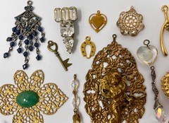 Lot Vtg & Modern Victorian Art Deco Style Pendants Findings Jewelry Craft A1