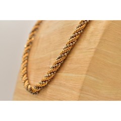 Casual Corner Vintage Necklace Rope Chain Chunky Gold Silver Signed 1990s Bin7B