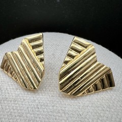 Vintage Barclay Monet Earrings Lot Art Deco Geometric Gold Tone Designer 3 Pairs