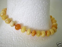 Amber Necklace Lentil Butterscotch Egg Yolk White Natural Amber 25.5 G/39 Cm