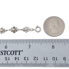Vintage Sterling Silver 925 Flower Bracelet 7.5″