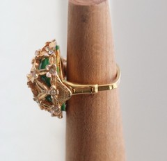 Vintage Domed Cocktail Ring with Adjustable Band Patent Number Stamped Inside