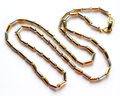 Unique Mexican Designer TANE Sterling Gold Vermeil Heavy Link Chain Necklace 29g