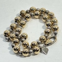 Vintage Signed OR 925 1/20 14K Bracelet Sterling Gold Filled Beads Chain 8″
