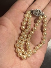 Bracelet 2 strand faux pearls Sterling Clasp Vintage Unused Mint Condition