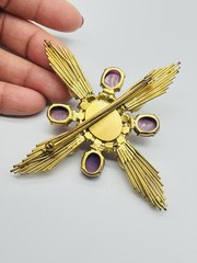 Rare Vtg PARIS HOUSE LONDON Made In England Couture Maltesse Cross Brooch Pin