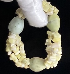 Vintage Tourmaline Quartz Stretch Bracelet 6.25in Green Chunky Boho 46.48g