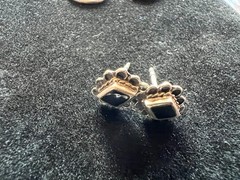 Lot 8 Vintage Sterling Silver Turquoise Onyx , etc Studs & Small Earrings