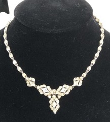 Bogoff Necklace Choker Rhinestone Silver Tone 15.5 in Length – Vintage