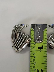 Signed Coro Vintage Silver Tone Climber Clip On Earrings Modernist E25